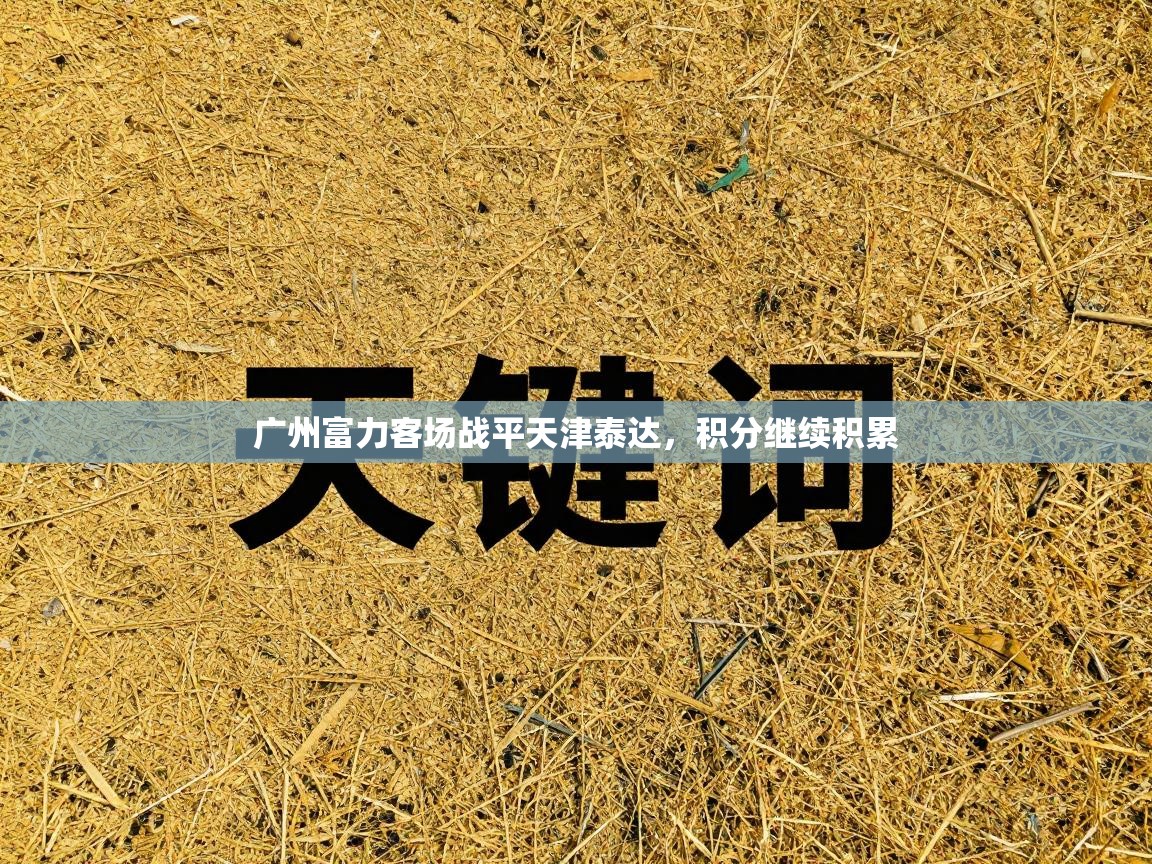 广州富力客场战平天津泰达，积分继续积累  第2张